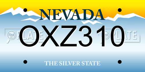 OXZ310 Nevada License Plate