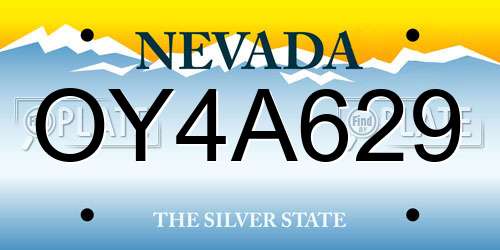 OY4A629 Nevada License Plate