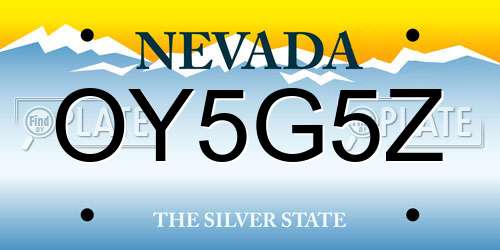 OY5G5Z Nevada License Plate