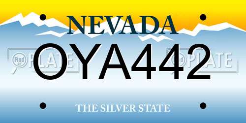 OYA442 Nevada License Plate