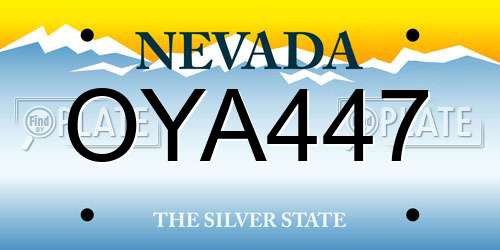 OYA447 Nevada License Plate