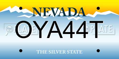 OYA44T Nevada License Plate