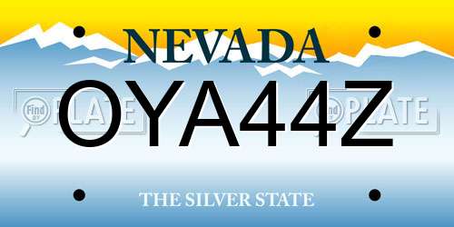 OYA44Z Nevada License Plate