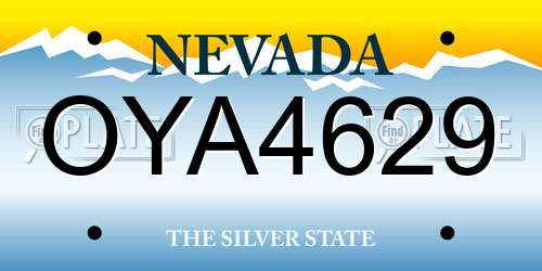 OYA4629 Nevada License Plate