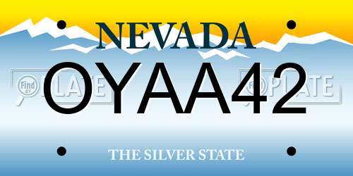 OYAA42 Nevada License Plate