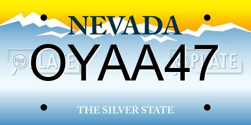 OYAA47 Nevada License Plate