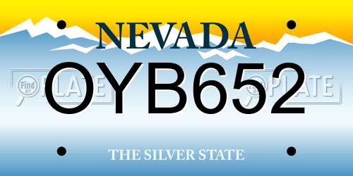 OYB652 Nevada License Plate