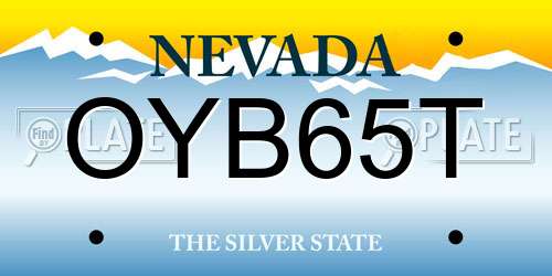 OYB65T Nevada License Plate