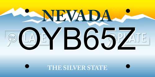 OYB65Z Nevada License Plate
