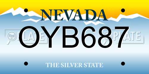 OYB687 Nevada License Plate