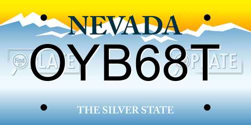 OYB68T Nevada License Plate