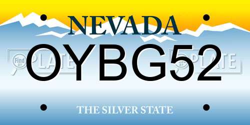 OYBG52 Nevada License Plate