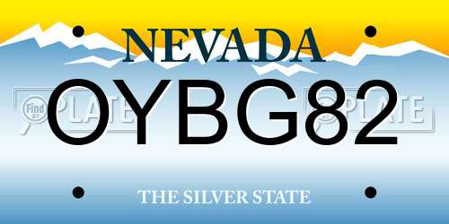 OYBG82 Nevada License Plate