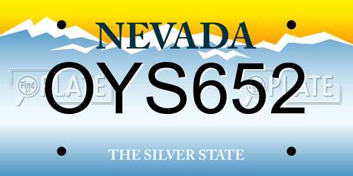 OYS652 Nevada License Plate