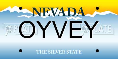 OYVEY Nevada License Plate