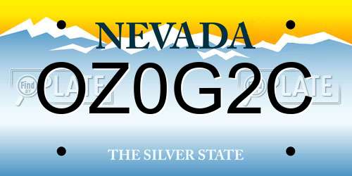 OZ0G2C Nevada License Plate