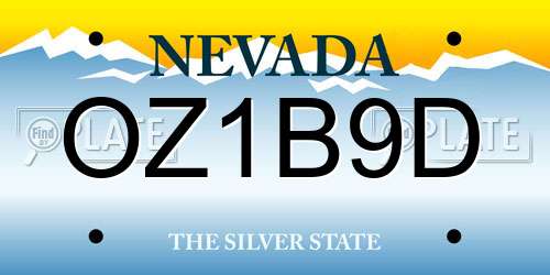 OZ1B9D Nevada License Plate