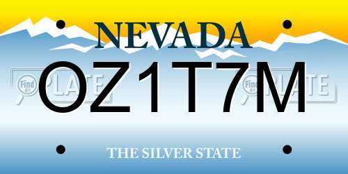 OZ1T7M Nevada License Plate
