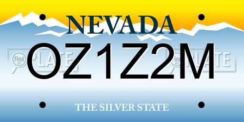 OZ1Z2M Nevada License Plate