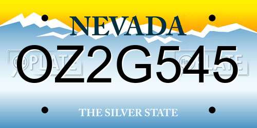 OZ2G545 Nevada License Plate