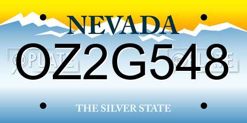 OZ2G548 Nevada License Plate