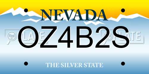 OZ4B2S Nevada License Plate