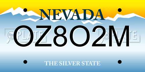 OZ8O2M Nevada License Plate