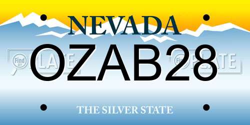 OZAB28 Nevada License Plate