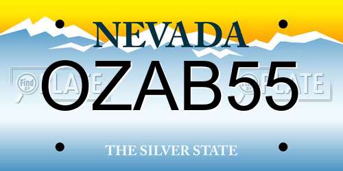 OZAB55 Nevada License Plate