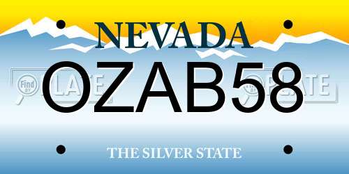 OZAB58 Nevada License Plate