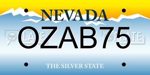 OZAB75 Nevada License Plate