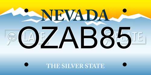 OZAB85 Nevada License Plate