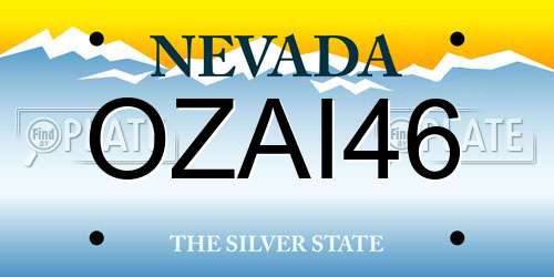 OZAI46 Nevada License Plate