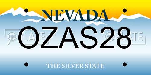 OZAS28 Nevada License Plate