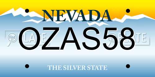 OZAS58 Nevada License Plate