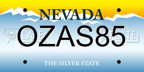 OZAS85 Nevada License Plate