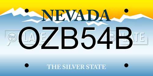 OZB54B Nevada License Plate