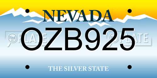 OZB925 Nevada License Plate