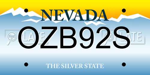 OZB92S Nevada License Plate