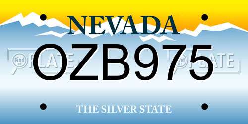 OZB975 Nevada License Plate