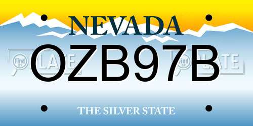 OZB97B Nevada License Plate