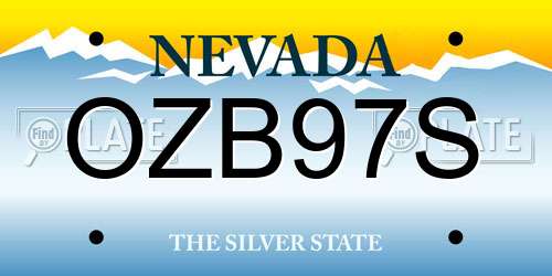 OZB97S Nevada License Plate