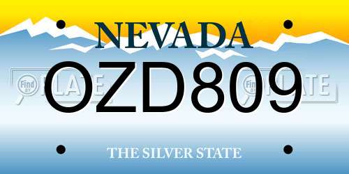 OZD809 Nevada License Plate