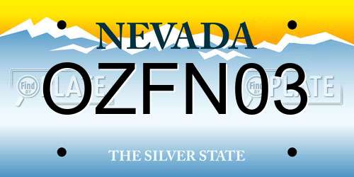 OZFN03 Nevada License Plate