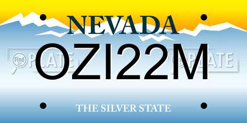 OZI22M Nevada License Plate