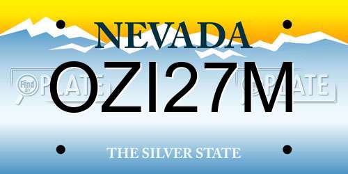 OZI27M Nevada License Plate