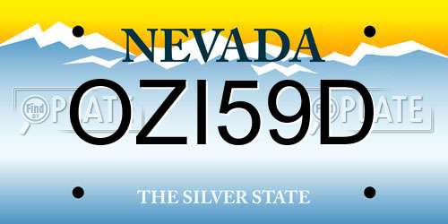 OZI59D Nevada License Plate