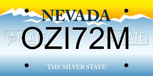 OZI72M Nevada License Plate
