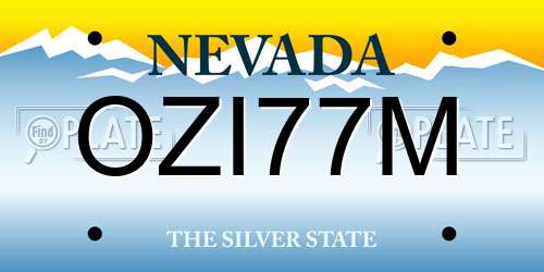 OZI77M Nevada License Plate