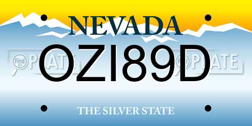 OZI89D Nevada License Plate
